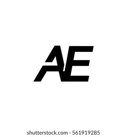 initial letter ae uppercase related logotype black vector design logo element template