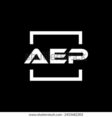 Initial letter AEP logo design. AEP logo design inside square.