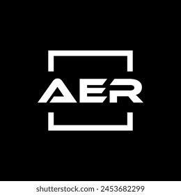 Initial letter AER logo design. AER logo design inside square.