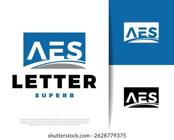 Initial Letter AES Icon Illustration Design