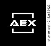 Initial letter AEX logo design. AEX logo design inside square.