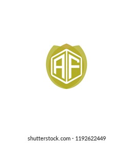 Initial Letter AF, A, F Logo Design with Leaf, Ecology, Nature, Organic Illustration for Company Identity Concept Design