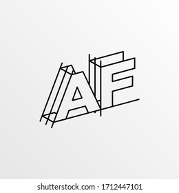 Letra inicial AF con diseño de logotipo gráfico de arquitectura