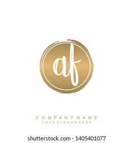 Initial letter AF beautiful handwriting logo vector template