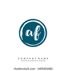 Initial letter AF beautiful handwriting logo vector template
