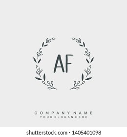 Initial letter AF beautiful handwriting logo vector template