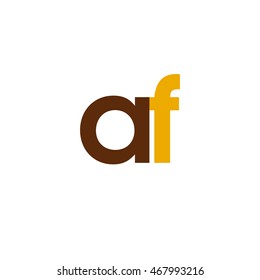 Initial letter AF brown yellow color logo
