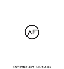 Initial Letter AF Circle Monogram Cool Modern Logo