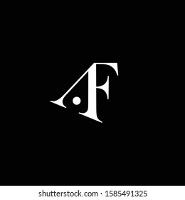 Initial letter af a f uppercase modern logo design template elements. White letter Isolated on black background. Suitable for business, consulting group company