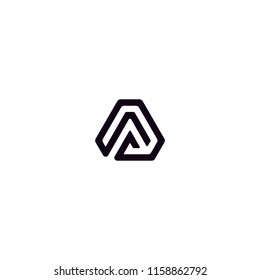 initial letter AF or FA with triangle shape logo design template