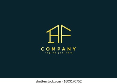 Initial letter AF House Real estate logo. Vector business branding property company logo design illustration