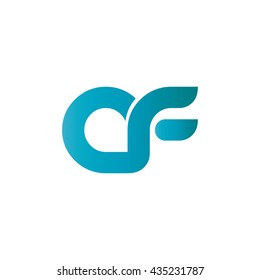 Initial Letter AF Linked Circle Lowercase Logo Icon Design Template Element