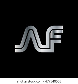 Initial Letter AF Linked Logo Silver