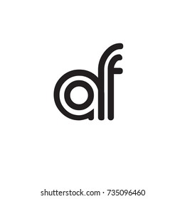 Initial letter af, linked outline rounded lowercase, monogram black