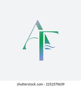 Diseño del logotipo AF de la letra inicial