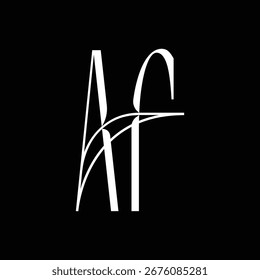 Letra inicial Af logo design 