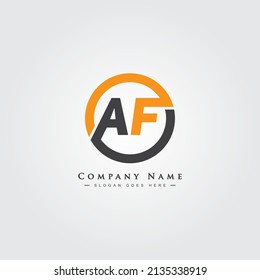 Logotipo de letra inicial AF - Logotipo comercial mínimo para los alfabetos A y F