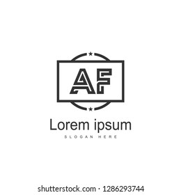Initial Letter AF Logo Template Vector Design
