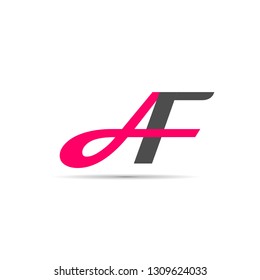 initial letter AF logotype company name colored pink