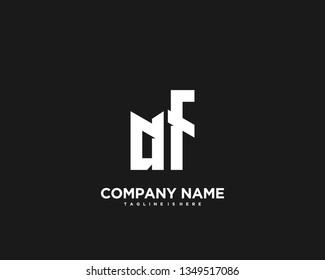 Initial letter AF minimalist art logo vector
