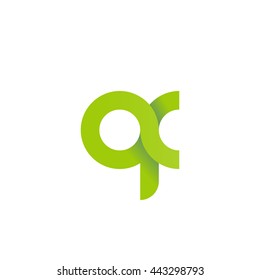 initial letter af modern linked circle round lowercase logo green