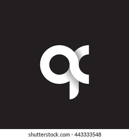 initial letter af modern linked circle round lowercase logo white black