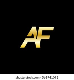initial letter af uppercase related logotype gold on black background