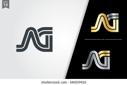 Initial Letter AG AC Linked Design Logo