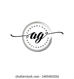 Initial letter AG beautiful handwriting logo vector template