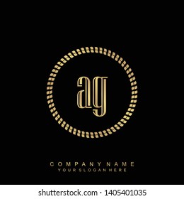 Initial letter AG beautiful handwriting logo vector template