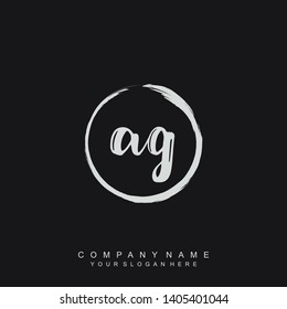 Initial letter AG beautiful handwriting logo vector template
