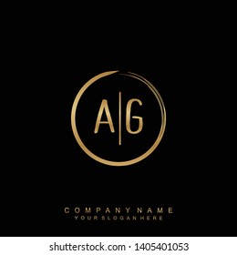 Initial letter AG beautiful handwriting logo vector template
