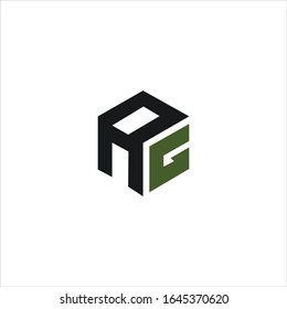 initial letter ag or ga logo vector design