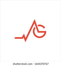 initial letter ag or ga logo vector designs