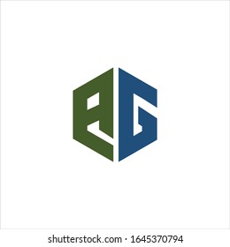 letras iniciales ag o ga logos vectores diseños