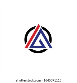 Initial letter ag or ga logo vector design template