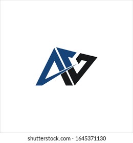 Initial letter ag or ga logo vector design template