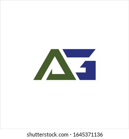 Initial letter ag or ga logo vector design template