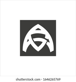 Initial letter ag or ga logo design template