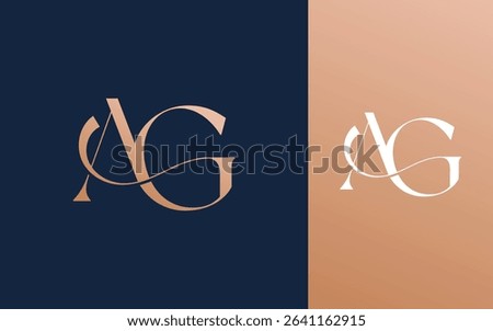 Initial letter AG GA logo design vector illustration for couple, wedding, and business