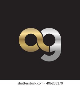 initial letter ag linked circle lowercase logo gold silver black background