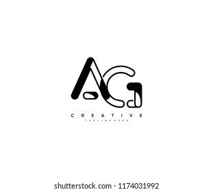 Initial Letter AG Linked Modern Monogram Shape Logotype