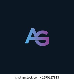 Initial letter AG logo design vector, dark background