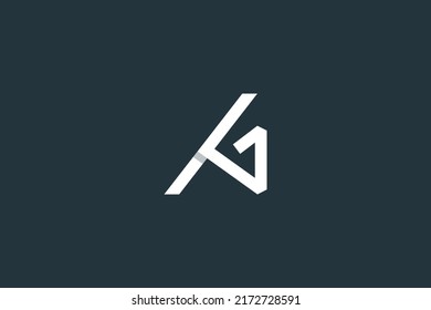 Plantilla de vectores de diseño de logotipo AG para carta inicial
