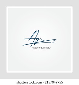 Initial Letter AG Logo - Hand Drawn Signature Style Logo