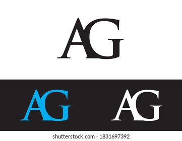 Initial Letter AG Logo or Icon Design Vector Image Template