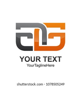 Initial letter AG logo template colored gray orange reflection design for business and company identity