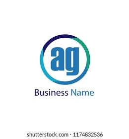 Initial Letter AG Logo Template Design