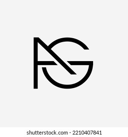 Initial letter AG logo template design