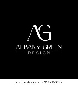Initial letter AG luxury logo design on black background